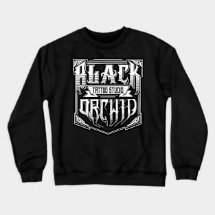 Black orchid tattoo block logo Crewneck Sweatshirt